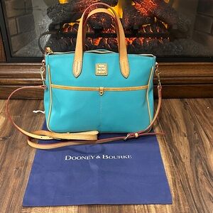 NWOT- Dooney & Bourke Small Daniela Aqua and Tan Tote